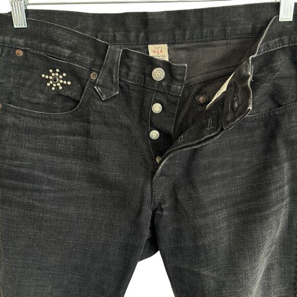 RRL Double RL Studded Selvedge Western Slim‎ Fit Jeans Mens 31X29 Biker Rock Y2k - Picture 7 of 16